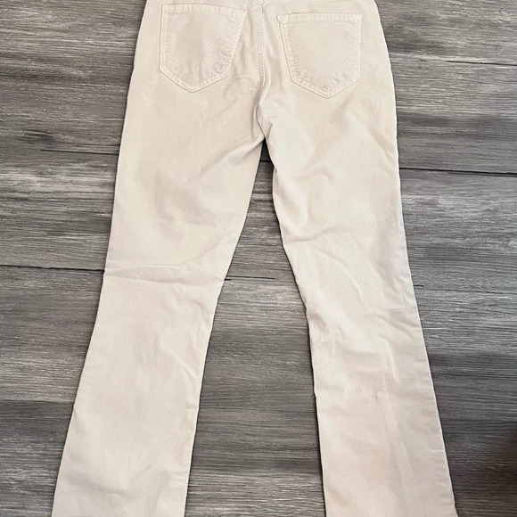 Mother Jeans Women 24‎ White Corduroy Insider Crop Step Fray Hopscotch Chalk - Picture 5 of 9